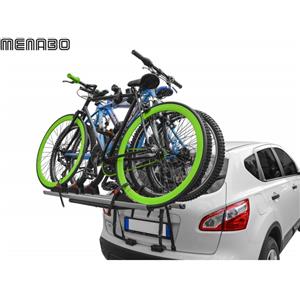 MENABO' Portabici Posteriore Stand Up 3 Bici in Acciaio e Alluminio, Fissaggio Sicuro e Compatibile con E-bike