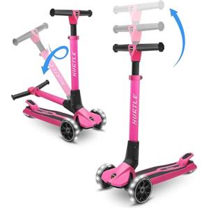 Hurtle Monopattino a 3 Ruote, Monopattino Bambino e Bambina da 3 Anni, Monopattino a Spinta, Monopattino in Altezza a Tre, Scooter per Bambini con Ruote Bianche a LED