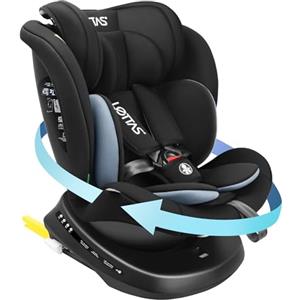 LETTAS i-Size Seggiolino Auto Isofix Girevole a 360°Gruppo 0+1/2/3, dalla nascita ai 12 anni(0-36 kg), 40-150 cm ECE R129
