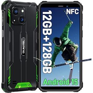 OUKITEL WP32 Rugged Smartphone Android 15-12(4+8) GB RAM + 128GB ROM/1TB TF - 6.0" HD+ Telefono Indistruttibile - 6300mAh 20MP + 5MP Impermeabile IP68 Dual SIM 4G/Face ID/NFC/OTG/GPS Verde