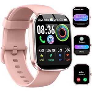 Uaue AI Smartwatch Uomo Donna, 2025 Nuova Fitness Tracker Orologio con Voce AI/Quadrante AI, Chiamate Bluetooth/Cardiofrequenzimetro/Contapassi/Sonno/115+ Sportive, 1.91" Smart Watch Impermeabile IP68