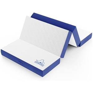 Doubleslee Materasso Pieghevole 80x195 10 cm, Pieghevole 4 pezzi, Materasso Ospiti in Spugna ad Alta Densità, ivestimento in tessuto sfoderabile e lavabile, Tessuto Traspirante Morbido, Oeko-TEX