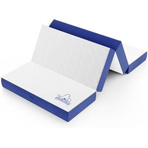 Doubleslee Materasso Pieghevole 120×195 10 cm, Materasso Ospiti Pieghevole a 4 Pezzi, Rivestimento Sfoderabile e Fondo Antiscivolo, Tessuto Traspirante, Schiuma ad Alta densità, Oeko-TEX