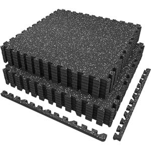 AIRHOP 12 pz 60x60x1,4cm pavimento gommato palestra, Superficie in Gomma Robusta e Extra Spessa,Tappetino Puzzle per la Protezione del Pavimento, per Palestra e Casa, tappeto palestra,4,32 m²