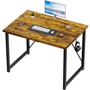 Devoko Scrivania per Computer 100 x 60 x 75 cm, Scrivania Piccola PC da Ufficio, Salvaspazio per Studio, Camera da Letto,Stile Industriale, Struttura in Metallo, Bianco