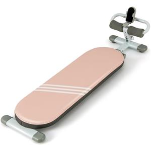COSTWAY Panca per Addominali Multifunzionale, Panca da Allenamento Pieghevole con 3 Angoli Regolabili e Lunghezza Regolabile, Adatta per Adolescenti 14-18 Anni, Portata 150 kg (Rosa)