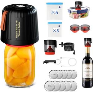 Liwankaqi Mason - Macchina sottovuoto compatibile con sacchetti sottovuoto, bottiglie di vino, barattoli per conserve a bocca larga e normale