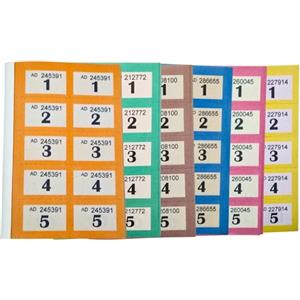 ZEBTON Biglietti della lotteria 1-1000, biglietti guardaroba, sorteggio della tombola, estrazione a premi ed eventi di beneficenza, colori assortiti