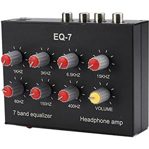 Glayent EQ-7 Amplificatore per cuffie audio per auto Equalizzatore EQ a 7 bande Equalizzatore Mixer Audio a 2 canali