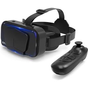 DAZZLEEX Cuffie immersive per realtà virtuale con controller, protezione degli occhi, occhiali VR per smartphone 4,7-7, lenti HD (G10+B03)