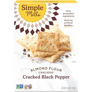 Simple Mills Crackers di Farina di Mandorle Senza Glutine al Pepe Nero - 4.25 Once