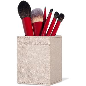 Diego Dalla Palma Essential Pro Brush Set - Set di 6 Pennelli Professionali per Viso e Occhi con Applicatori Doppia Punta