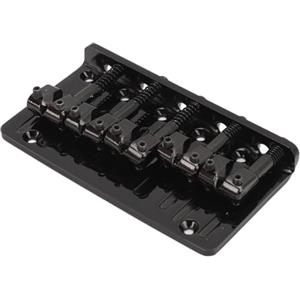 Drfeify Ponte per Basso a 5 Corde, Selle Regolabili, Elevata stabilità per Basso Elettrico, Lega di Zinco, Placcatura Cromata, Parte per Jazz o Strumenti di Precisione (BLACK