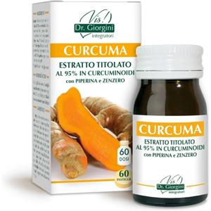 Dr. Giorgini Curcuma Estratto Titolato 95% Curcuminoidi con Piperina e Zenzero - 60 Pastiglie