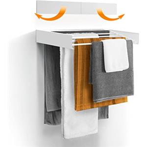 Urban Nouk Stendibiancheria - Montaggio a parete - Retrattile - Stendibiancheria pieghevole per interni o esterni - Salvaspazio, design compatto e sottile (70 cm bianco)