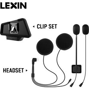 Lexin Set di cuffie e clip per citofono LEXIN LX-B4FM-X per casco completo/mezzo con spina jack per cuffie Bluetooth con suono forte e di alta qualità