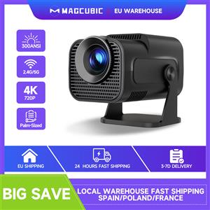 Magcubic HY320 Mini Proiettore Recentemente Nativo 720P Android 11 4K 300ANSI Wifi6 BT5.0 Cinema Outdoor Portatile 180 ° Proiettore girevole - HY320Mini-Black