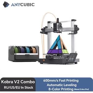 ANYCUBIC Kobra 3 V2 Combo AE Versione 600 mm/s Stampa veloce Stampante 3D Fino a 8 colori Filamento Asciugatura automatica Controllo APP Stampante 3D
