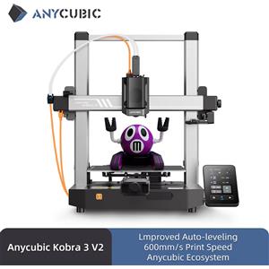 ANYCUBIC Kobra 3 V2 600 mm/s Stampante 3D con stampa veloce 8 colori ACE Pro Filamento Asciugatura automatica Stampante 3D con controllo APP Anycubic