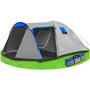 Campela Tenda Campeggio Tenda 4 Posti Turistica - Tropicale Impermeabile 3000m, Tenda da Campeggio, CA0013 (Blue)