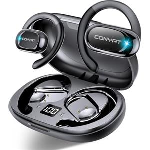 Conyat AI Cuffie Traduzione, Bluetooth 5.4 Auricolari traduttori in Tempo reale con 164 Lingue, 58Ore Open-Ear Cuffie Traduttore Simultaneo Vocale con 7 Modalità per Viaggi, Affari, Nero