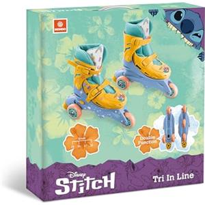 Mondo Toys - STITCH 3IN LINE SKATES Pattini in linea doppia funzione regolabili da 29 al 32-28755