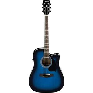 Ibanez PF15ECE-TBS Chitarra elettroacustica, Sunburst blu trasparente