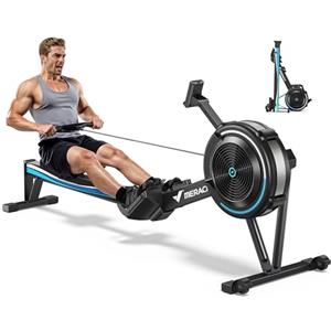 MERACH Vogatore per Casa, Vogatore ad Aria Professionale con App Esclusive, Unità di Canottaggio Interna, Sedili Comodi Ergonomici, 10 Resistenza Regolabile