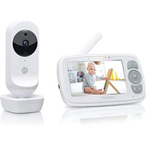 Motorola Nursery VM34 Baby Monitor con Telecamera, Schermo a Colori da 4.3 Pollici, Visione Notturna a Infrarossi, Ninne Nanne