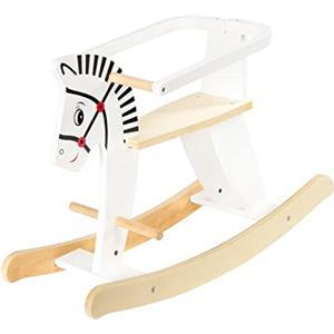mamabrum Cavallo a dondolo in legno mamabrum con barriere di sicurezza rimovibili - Giocattolo tradizionale per bambini dai 12 mesi - Alternativa sicura ed ecologica ai giochi da giardino