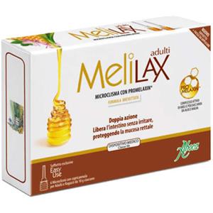 Aboca Melilax Adulti - Microclisma a base di miele, 6 Pezzi da 10 g, azione evacuante e lenitiva