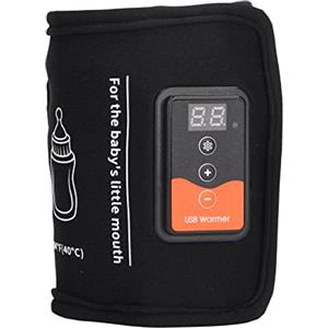 Cerlingwee Scaldabiberon USB 10W Termostato Tascabile Scaldabiberon Portatile con Display LCD con Cordino a Strappo, Scaldabiberon da Viaggio All'aperto Accessori per Bottiglie