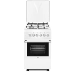 De'Longhi DL554EW2 Cucina A Gas, 50 Cm, 4 Fuochi, Griglie Smaltate, Forno Elettrico Multifunzione, 52 Litri, Colore Bianco, Classe Energetica A