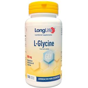 LongLife L-Glicina 500 mg - 100 Capsule Vegetali - Aminoacido Essenziale per Benessere Notturno e Sostegno al Collagene