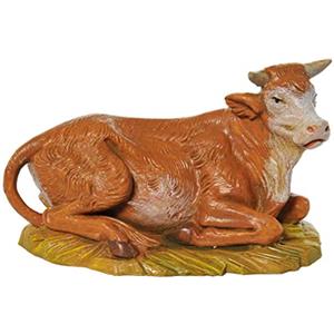 FONTANINI Bue Seduto 12CM Statuetta in Resina STATUINA PRESEPE