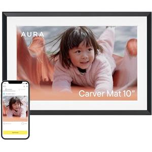 Aura, Cornice digitale Carver Mat, Wi-Fi, 10,1 pollici | La migliore cornice digitale da offrire | Invia le tue foto dal tuo telefono | Installazione semplice e veloce grazie all'app Aura