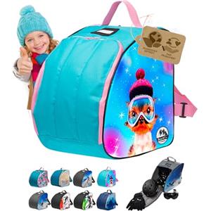 BambiniWelt by Rafael K. BAMBINIWELT Borsa per stivali da sci per bambini, con superficie di appoggio integrata, per barche, casco, occhiali da sci e guanti, impermeabile con manici (modello 03)