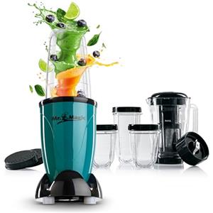GOURMETmaxx Mr. Magic Mixer | Smoothie Maker con confezione di accessori XXL | 18 pezzi | Frullatore con coperchi a tenuta stagna per la conservazione del fresco | Per frullati, smoothies ecc.