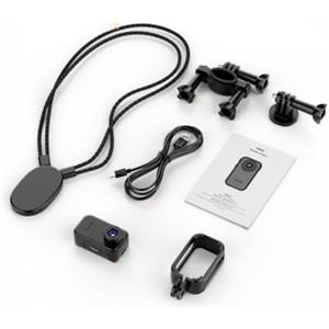 JoyousMall Mini action camera 1080p, action cam indossabile, portatile, con cordino magnetico, obiettivo grandangolare a 130° per ciclismo e viaggi (nero)