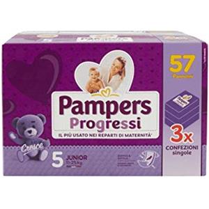 Pampers Pannolini Progressi Junior Taglia 5, 57 Pezzi - 3000 g