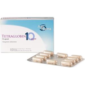 Tetraglobin hp Lattoferrina 200mg con Vitamina C 80mg Zinco 12,5mg Acido Folico 400mcg Sistema immunitario e Assorbimento del ferro Tetraglobin HP 10 capsule acido-resistenti Just Pharma