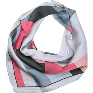 LUMBERJACK Sciarpa Donna Seta Pura, Foulard Geometrico, Fazzoletto da Collo Quadrato 70x70 cm, Elegante, Con Scatola Regalo