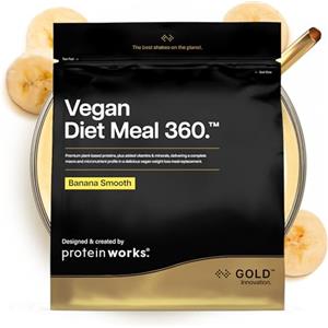 THE PROTEIN WORKS Frullato Sostitutivo Dei Pasti Dietetico Vegano | Banana Vellutata | 100% A Base Vegetale | Vitamine E Minerali Essenziali | Economico, Salutare E Rapido | THE PROTEIN WORKS | 1kg
