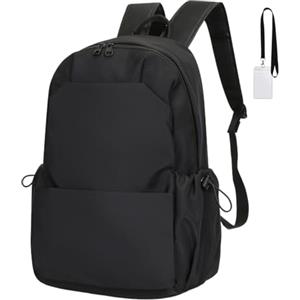 FSRONGXI Zaini da donna, casual, leggeri, per la scuola, per adolescenti, ragazze, ragazzi, 15,6 pollici, zaino per computer portatile, zaino per viaggi, università, lavoro, Nero , L, Casual