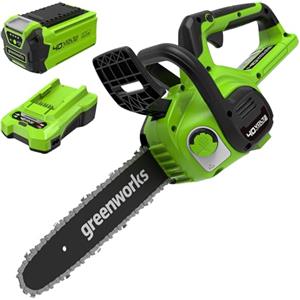 Greenworks G40CS30IIK2 Motosega a Batteria, Lunghezza Barra 12 Pollice (30cm), Velocità Catena 4,2m/s, 2,6kg, Auto-Lubrificante, Batteria 40V 2Ah e Caricabatterie, Garanzia 3 Anni