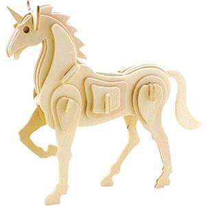 Georgie Porgy Puzzle in Legno 3D Unicorn Model Woodcraft Construction Kit Giocattolo per Bambini (JP257 Unicorno 30 Pezzi)