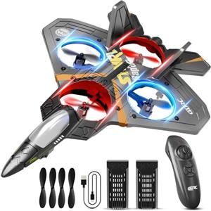 4DRC V17 Aereo Telecomandato 6 CH, con Funzione Gravity Sensing Stunt Roll Cool Light,Aereo telecomandato a 2,4 GHz, Aliante Volante Telecomandato，Facile da pilotare per Adulti Bambini Principianti