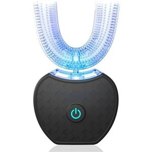 Lonvgrt Sonic Brush V5 Toothbrush, Spazzolino Elettrico a 360° Con Pulizia Automatica, Spazzolino Elettrico Wireless a Ultrasuoni for Bambini E Adulti, Testina in Silicone Alimentare(Black)