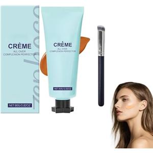 Zynewa Cream All-Over Perfector, correttore idratante & CC Foundation, resistente al sudore e impermeabile, bilanciamento della carnagione a lunga durata, resistente all'abrasione (scura)