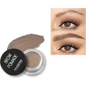 PHOERA Pomata per sopracciglia impermeabile, lunga durata 24 ore, resistente al sudore, 6 colori, crema gel (02 Taupe)